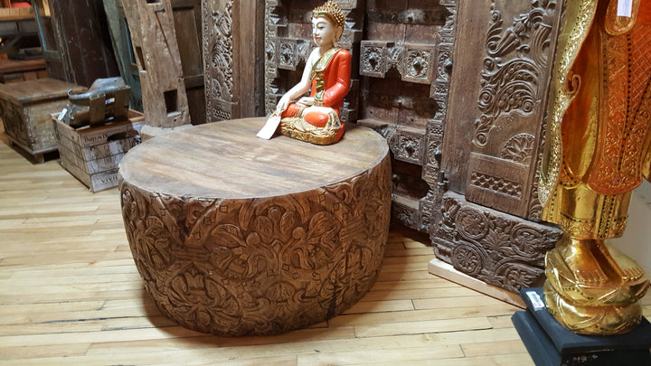 Table en bois sculpté - Bois Déco Montréal
